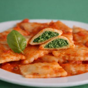 Ravioles espinaca con salsa roja x400g