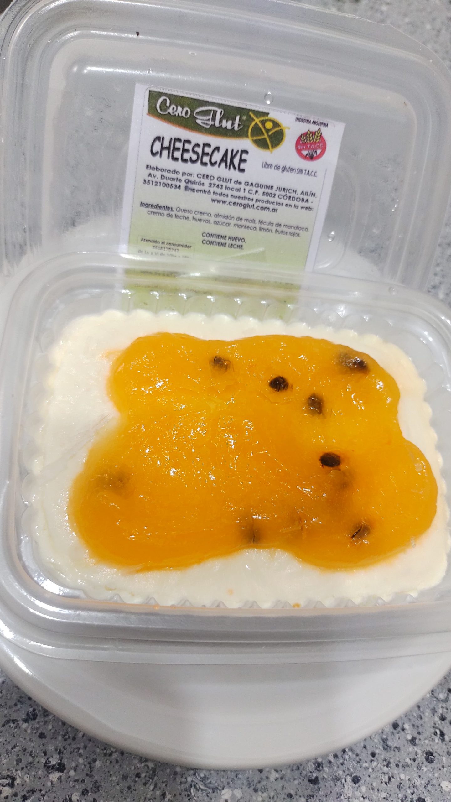 Porciones de tortas indv. CHEESCAKE MARACUYA